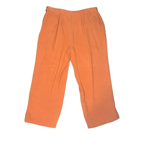Tommy Bahama Vintage 100% Silk Orange Cropped Pants Size 4 - Picture 2 of 3